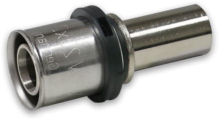 Persfitting Buisovergang naar Koperen Buis 32 x 3 - 28 mm vernikkeld