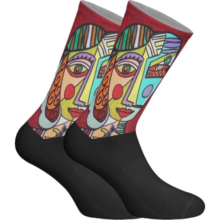Lange uniseks sokken met elastische print