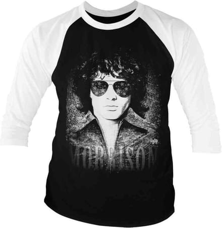 The Doors Raglan top -S- Jim Morrison - America Zwart/Wit