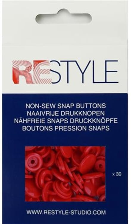 Naaivrije plastic drukknopen 12,4 mm, 30 stuks