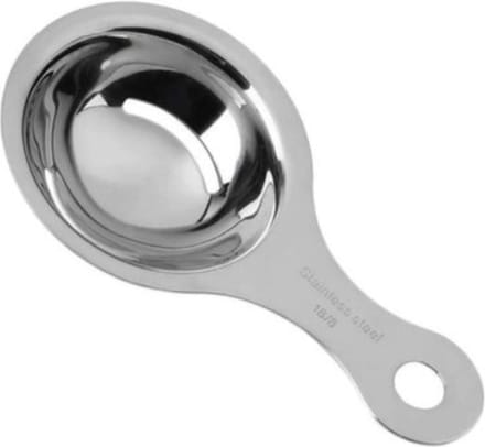 *** Professionele Ei-scheider - Ei scheiden - Ei Splitser Splitsen - Eidooier scheider - Eiwit - Eigeel - RVS - Zilver - Eierscheider - Met slagkant RVS Rond - van Heble® ***