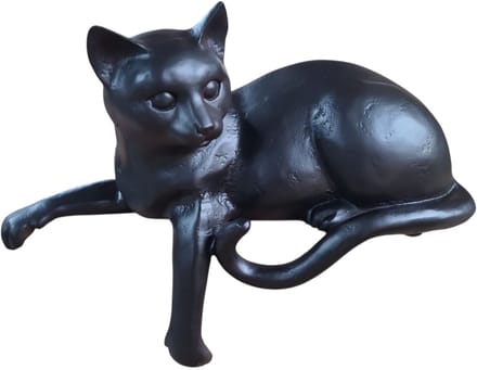 Gilde Handwerk - Beeld - Sculptuur - Kat - Poes - Polyresin - zwart- 28 cm by rawa