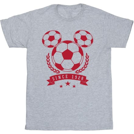 Disney Jongens Mickey Voetbalhoofd T-Shirt (Sportgrijs)