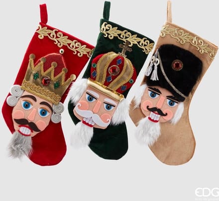 EDG - Enzo De Gasperi Kerstsokken Set van 3 (notenkraker thema) H48