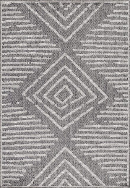 Buitenkleed met patronen Aruba - grijs 4902 - 80x150 cm