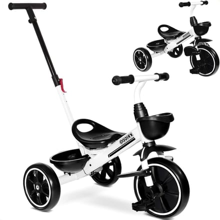 Peuter Driewieler - Kinderfiets - Buiten Spelen - Verstelbare Duwstang - 78 x 46 x 96 cm - Wit