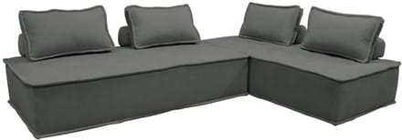sweeek - Set van 2 tweezits fauteuils voor gestoffeerde modulair bank - dao
