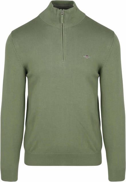 Gant Half Zip Trui Groen - Maat M - Heren - Schipperstrui