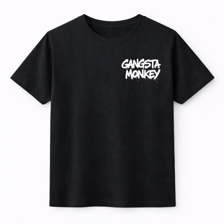 T-shirt Gangsta Monkey - Pay up or Shut up - Maat S - zwart
