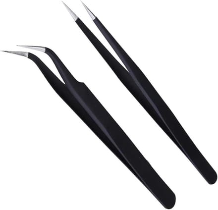 Set van 2 Wimperkrullers, RVS Wimperkruller met Rechte en Gebogen Punt, Perfect voor Wimperextensions en Make-up