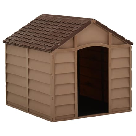 vidaXL - Hondenhok - 71x71,5x68 - cm - PP - bruin