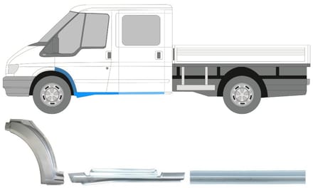 Reparatiepaneel dorpel + voorste spatbord voor Ford Transit 2000-2013 / Links