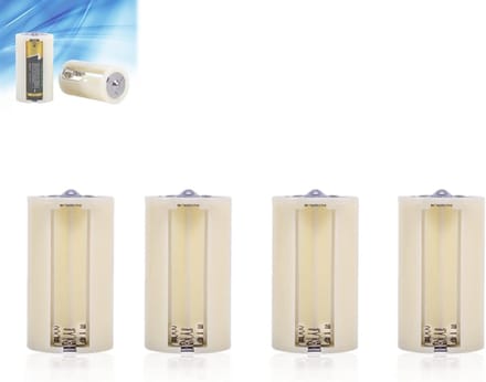 4 stuks Universele Batterijadapter voor D-batterij - 3 AA naar D Conversie