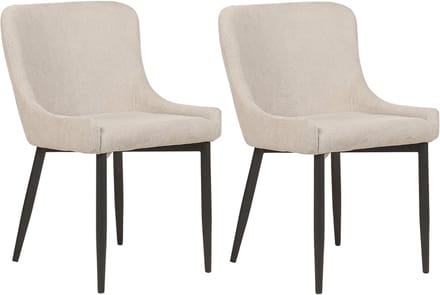 EVERLY - Eetkamerstoel set van 2 - Lichtbeige - Polyester
