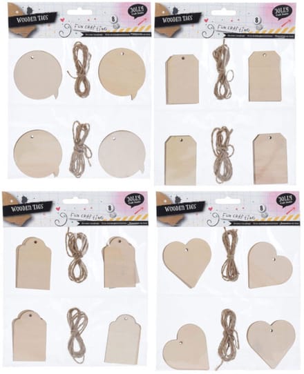 Labels Hout, 8st.
