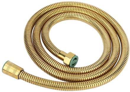 Dailygoods- Doucheslang Goud - Roestvrij Staal - Handheld Douche - Dubbele Gesp - 0,8 MPa - 200 g Gewicht - 1,5 m Lengte - Douchekopslang