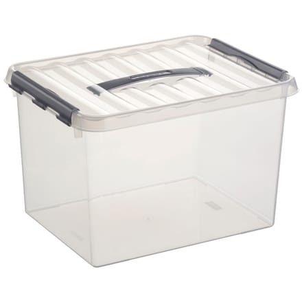 Sunware Q-Line opbergbox 22L - 40x30x26 cm - Transparant/grijs