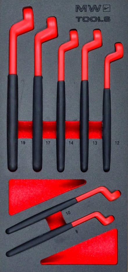 Ringsleutelset foam tray 8- 19mm EV 7 delig MW Tools MWERI8197
