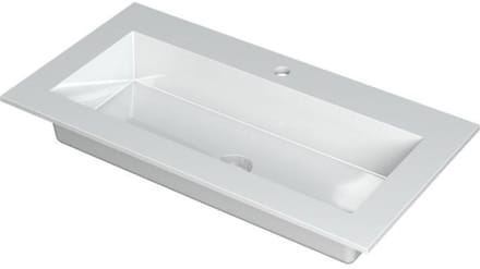 INK Kraft Wastafel Enkele Bak 1 Kraangat - 900x450x10 mm - Glans Wit