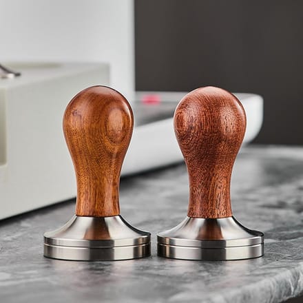 Koffiepers Tool - Espresso Handvat - Restaurants Keuken - Roestvrij Staal Interface - 51mm Diameter - Bruin Rood