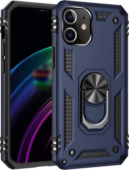 Anti-Shock Hybrid Ring Armor Hoesje - Geschikt voor: iPhone 11 Pro Max -  blauw