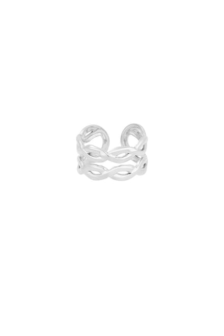 Yehwang Layered- Ring - One Size - Verstelbaar in maat - Stainless steel - Zilverkleurig