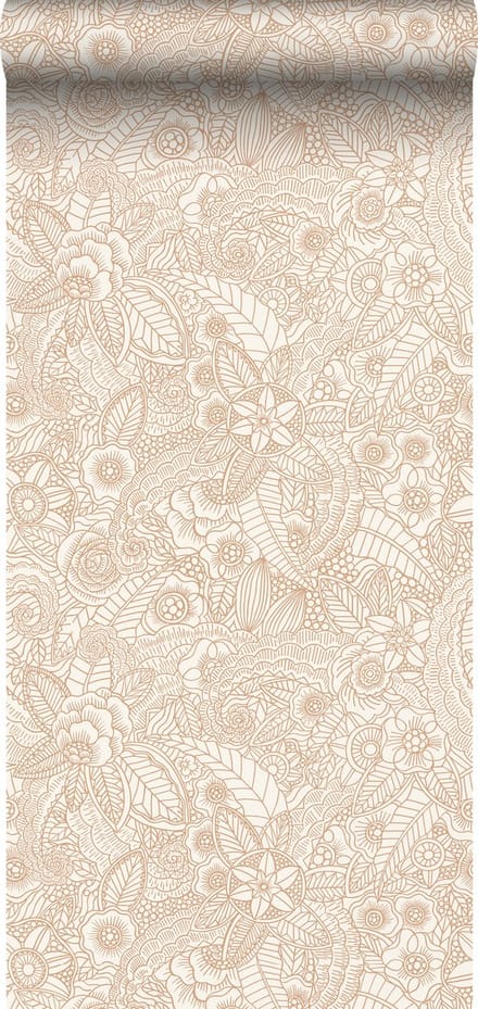 ESTAhome behang bloemtekeningen beige - 53 cm x 10.05 m - 139547