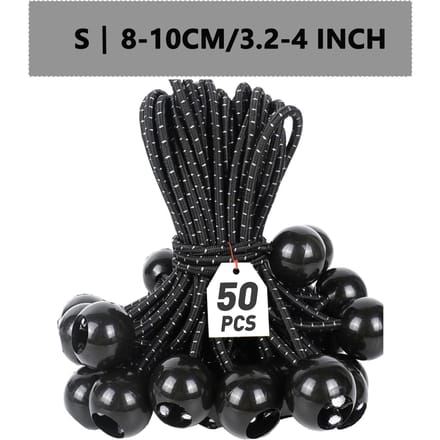 50 Stuks Heavy Duty Bal Bungee Koorden 4 6 9 Inch UV Bestendig Zeil Vastzetters Voor Kampeer Tent Luifel