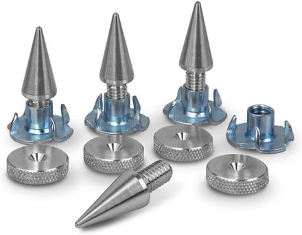 Aluminium Luidspreker Spikes met Pads en Klauwmoeren - Set van 4