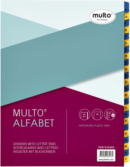 Tabs Multo A4 23-Ring 24-teilig A-Z blau/gelb Karton 170gr