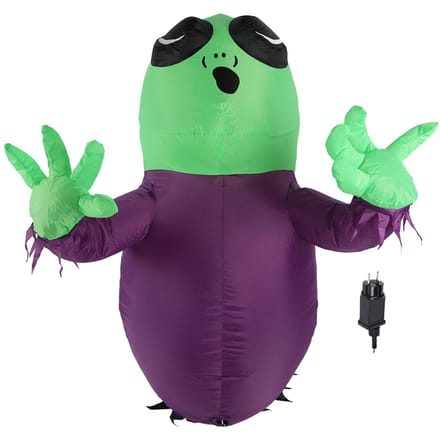 Raam Opblaasbare Alien 3.9ft LED Krachtige Ventilator 210T Polyestervezel IP44 Waterbestendig Spook green