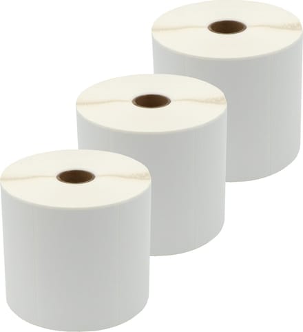 DULA Compatible Zebra Labels 100x60mm - 1250 etiketten per rol - kern 25mm - Wit - Permanent - 3 rollen