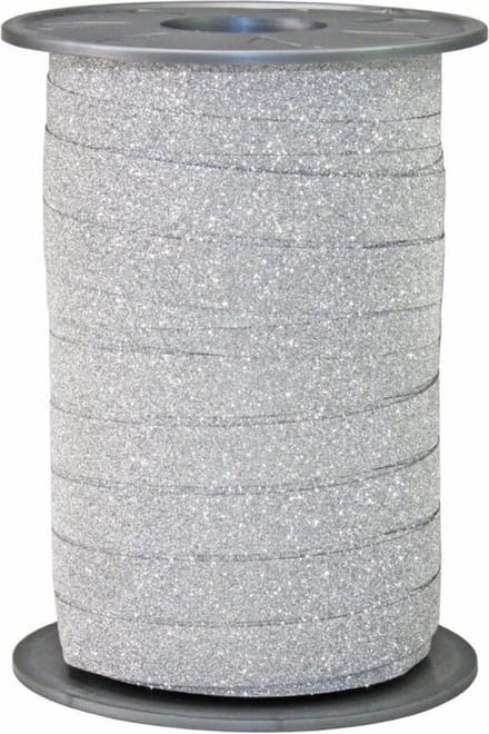 Krullint Glitter Zilver – Cadeaulint - 10mm