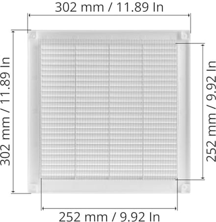 Ventilatierooster Cover - 300 x 300 mm met Muggennet