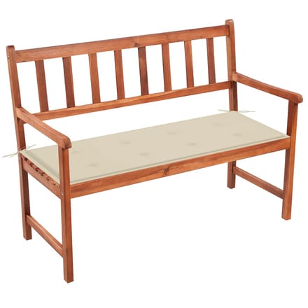 vidaXL - Tuinbank - met - kussen - 120 - cm - massief - acaciahout