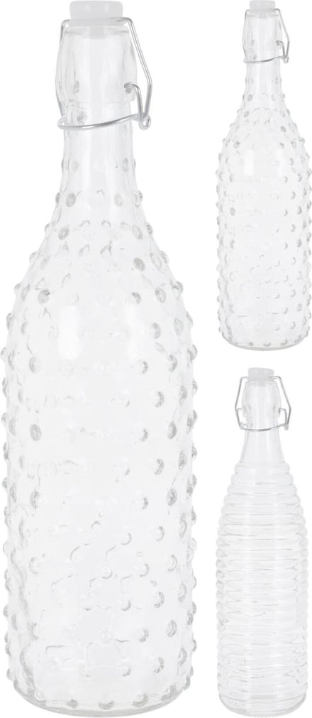 Cookinglife Beugelfles - Bewaar- en Serveringsfles - Swing Top Bottle - Glas Transparant - Luchtdicht - 1 L