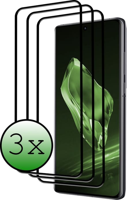 Screenprotector - 3 Stuks Geschikt voor OnePlus 12R - Full Cover - Beschermglas - Gehard Glas - Tempered Glass - Screen Protector