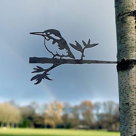 metalen IJsvogel met blaadjes