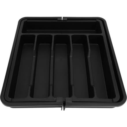 Uitbreidbare Bestekorganizer Plastic Keukengerei Bakje Bestekhouder Bestekorganizer in Lade black