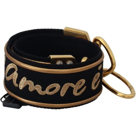 Dolce & Gabbana Elegante Gouden Zwarte Schoudertas Dames Hengsel