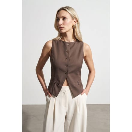 Aangesloten Cropped Gilet