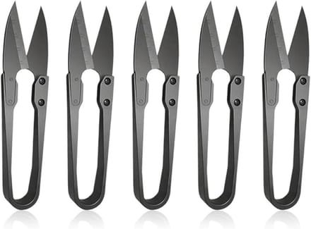 SnelShoppen - Set van 5 Oogstscharen 10 cm - Snoeischaar met Roestvrijstalen Messen - Zwart - Ideaal voor Tuin, Keuken en Creatieve Projecten