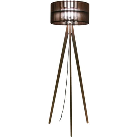 Waldmann LED vloerlamp Vivaa.free, walnoot, 3000K, driepoot, hout