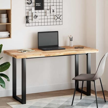 vidaXL - Bureaublad - 140x60x4 - cm - onbehandeld - massief - acaciahout