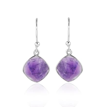 SilverGems Zilveren oorhangers met Amethist edelstenen