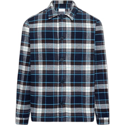 Sweaters Knowledge Cotton Apparel Overshirt Donkerblauw Geruit