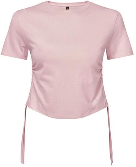 TriDri - Ruched Dames Crop Top - Light Pink maat S