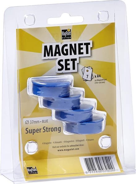 MagPaint - Magneten - Super Sterk - Blauw - 37mm - Set van 4