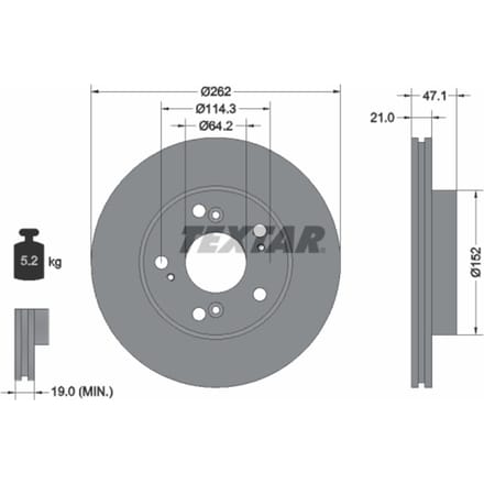 Remschijf PRO TEXTAR 92175803, 1 stuk