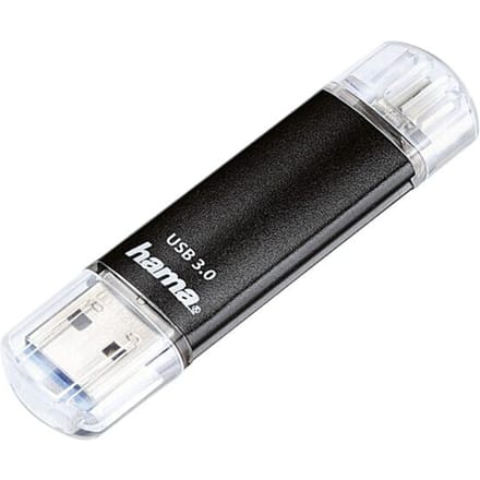 Hama FlashPen Laeta Twin USB-stick smartphone/tablet Zwart 64 GB USB-A 3.2 Gen 1, Micro-USB 2.0